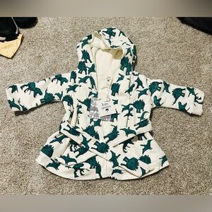 Kate Quinn Turquoise Dinosaur Bath Robe 0-12mo NWT